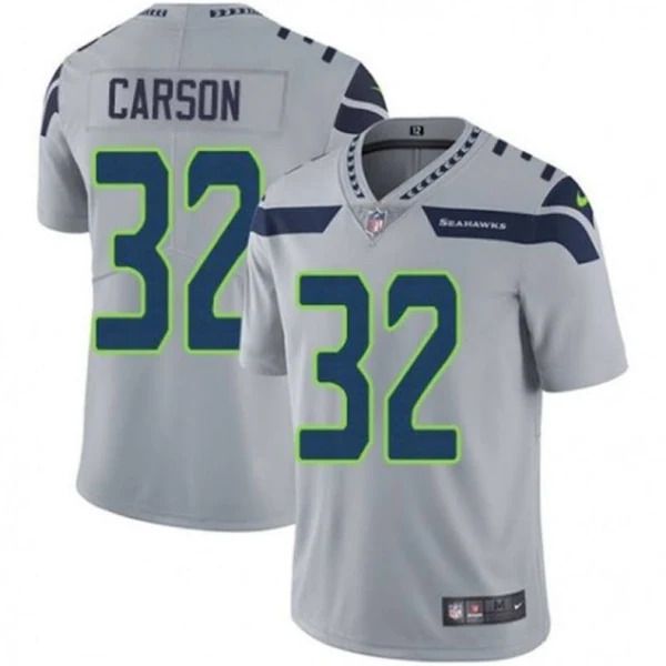 Men Seattle Seahawks #32 Chris Carson Nike Grey Vapor Limited NFL Jersey->seattle seahawks->NFL Jersey